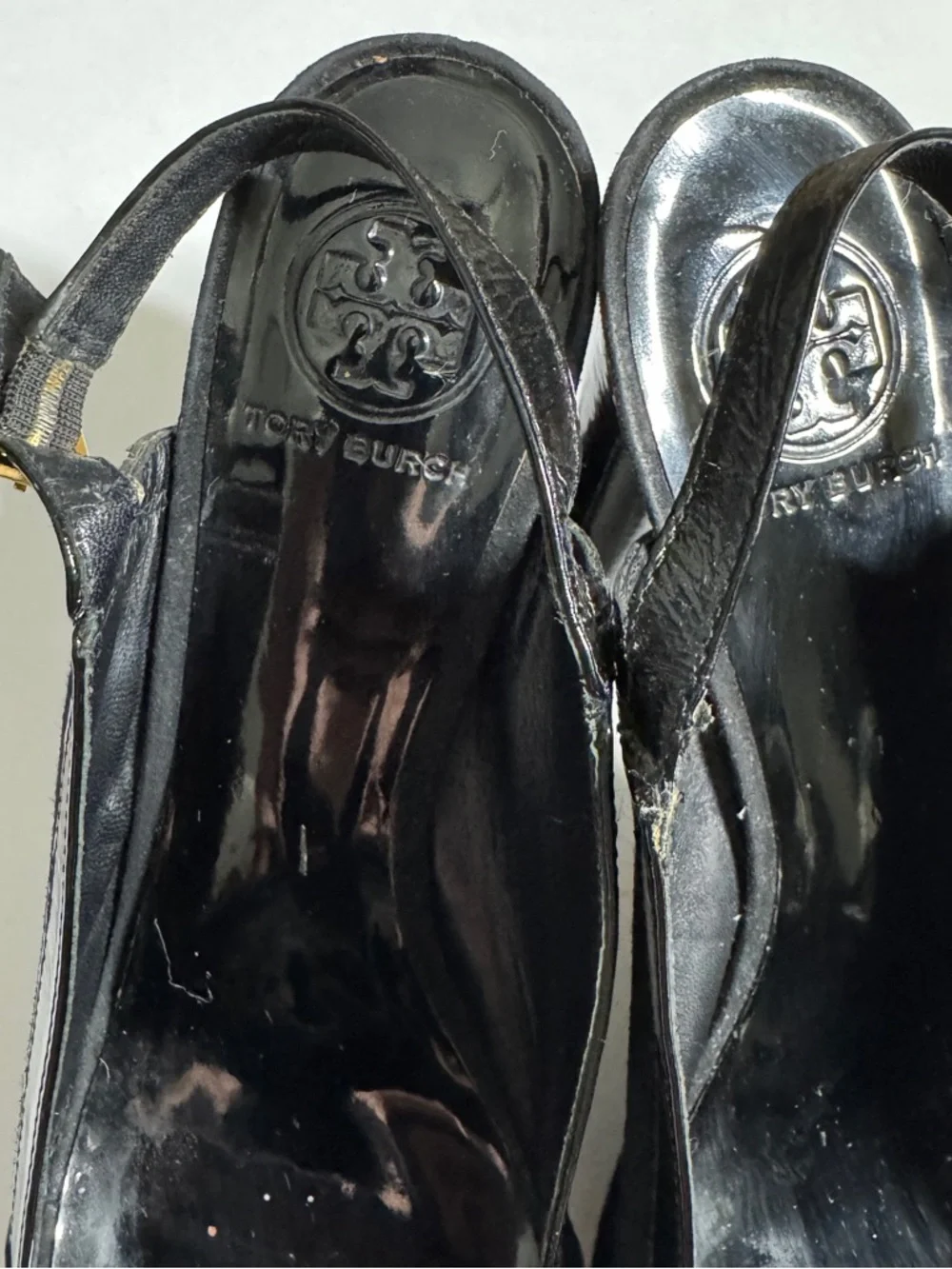 Tory Burch "Gemma" Suede/Patent Leather Women's Slingback Pumps 11M - Picture 9 of 13